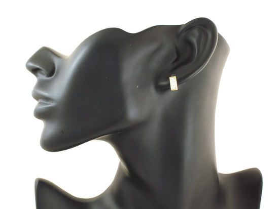 Złote kolczyki delikatne wysadzane cyrkoniami