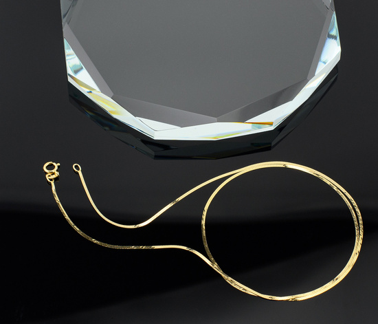 Złoty łańcuszek 585 taśma, żmijka