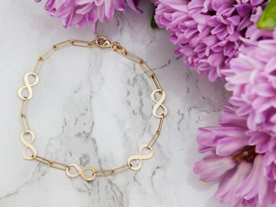 Bransoletka złota z nieskończonością