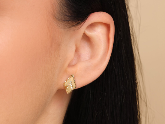 Kolczyki złote angielskie błyszczące eleganckie