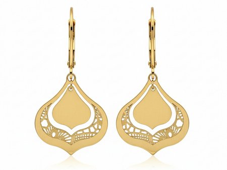 Kolczyki złote wiszące ruchome oryginalne