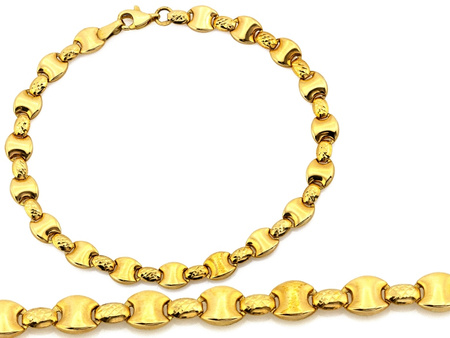 Bransoletka złota błyszcząca elementowa