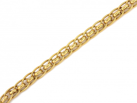 Gruba złota bransoleta damska z przeplatanych ogniw