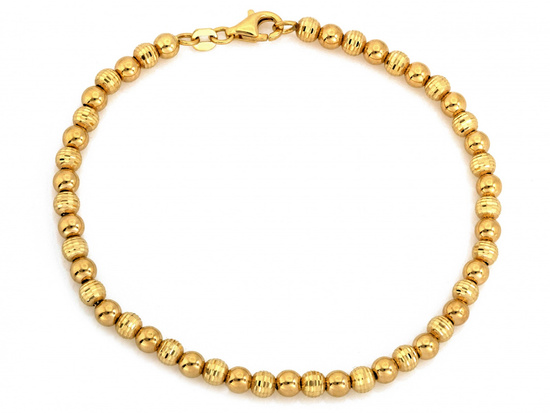 Bransoletka złota z błyszczących kulek
