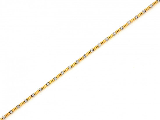 Bransoletka złota z kulek i rurek