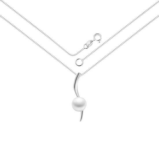 Zestaw srebrny 925 naszyjnik i kolczyki z perłami