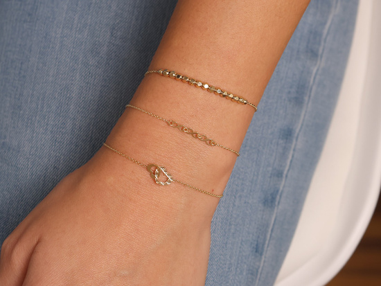 Bransoletka złota delikatna z kulkami