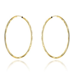 Złote kolczyki koła 585 diamentowane - 40 mm 