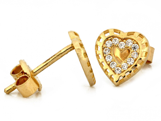 Kolczyki na sztyfcie serduszka