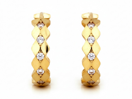 Kolczyki złote dekoracyjne kółka kółeczka