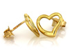 Kolczyki złote serduszka na sztyft