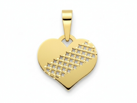 Zawieszka złota serce wycinane ażurowe