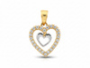Zawieszka złota z dwóch serc z cyrkoniami
