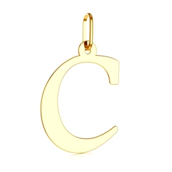 Złota literka C - zawieszka 585