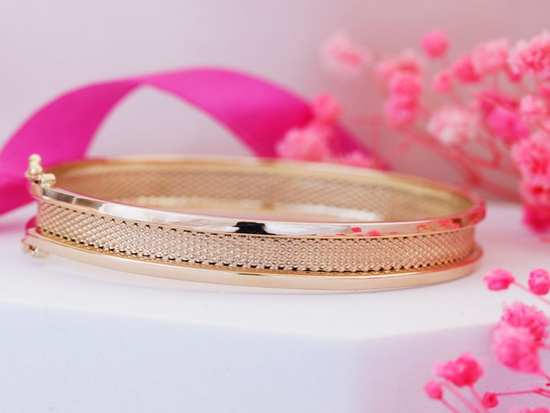 Bransoleta złota sztywna szeroka bangle ekskluzywna