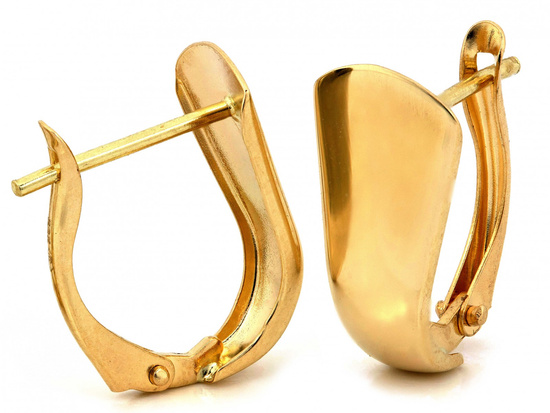 Złote kolczyki angielskie blaszki bez kamieni