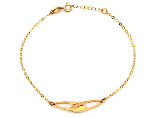 Bransoletka złota celebrytka z dwoma sztywnymi ozdobami