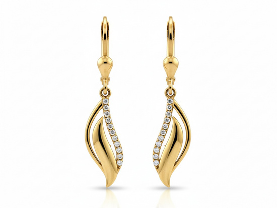 Kolczyki złote idealne na prezent wiszące