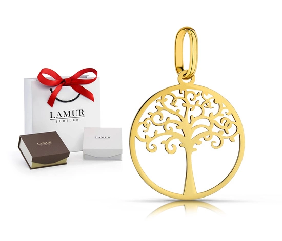 Złota zawieszka 585 - drzewko szczęścia