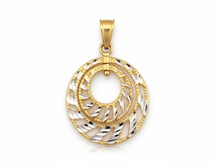 Zawieszka duża okrągła ażurowa dwa ruchome kółka