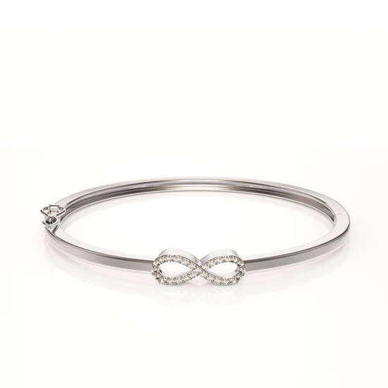 Bransoletka srebrna 925 z diamentowymi cyrkoniami - nieskończoność