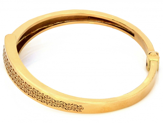 Bransoletka złota sztywna gruba efektowna