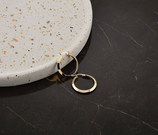 Złote kolczyki koła 375 - 25 mm