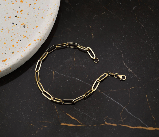 Złota bransoletka 585 nowoczesny ankier 