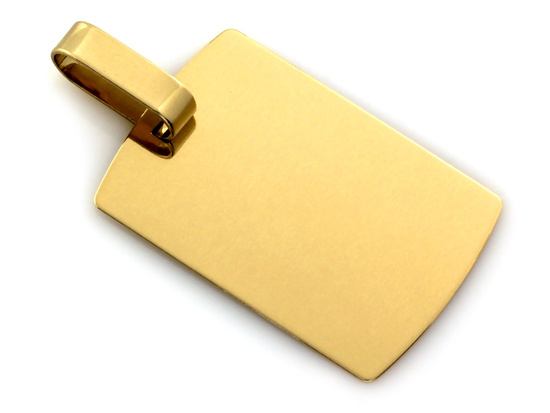 Zawieszka złota prostokątny wisiorek pod grawer