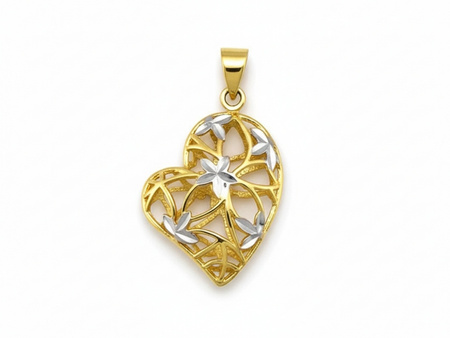 Delikatne ażurowe serce złote