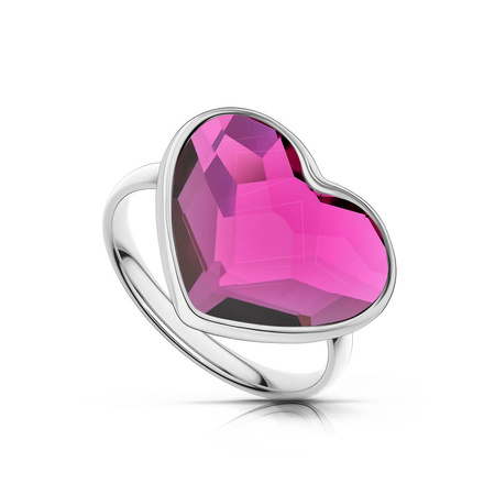 Srebrny pierścionek 925 z kryształem Swarovski - serce