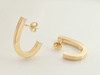 Kolczyki złote sztywne na sztyfcie nowoczesne
