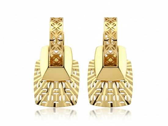 Kolczyki złote oryginalne ażurowe wycinane
