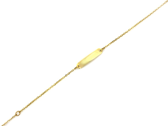 Bransoletka złota dla dziecka z blaszką pod grawer