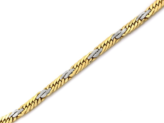 Bransoletka złota dwukolorowa gruby splot