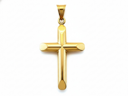 Krzyżyk złoty duży dmuchany bez pasyjki
