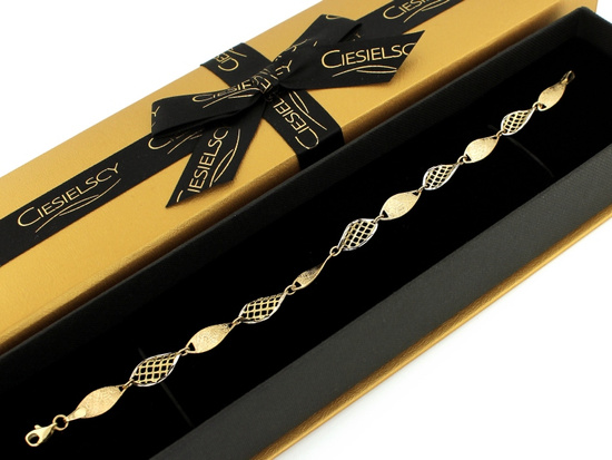 Bransoletka złota z ażurowymi elementami