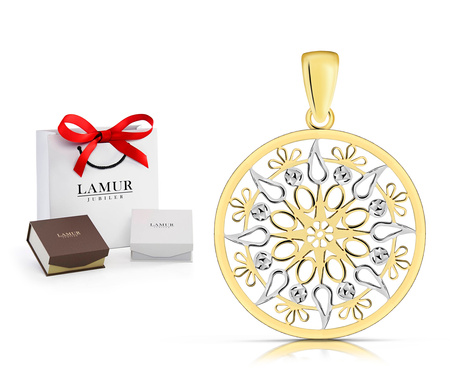 Złota zawieszka 375 - ażurowe koło fantazyjne