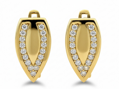 Delikatne subtelne złote kolczyki angielskie zapięcie