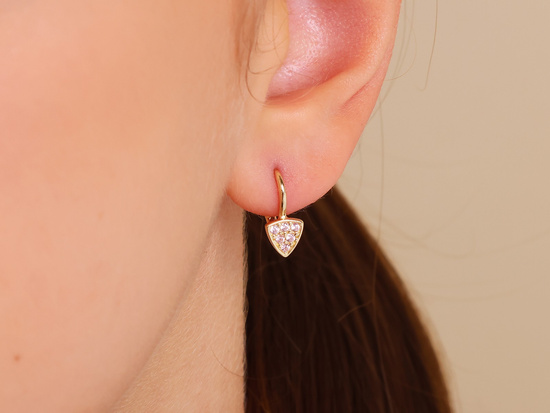 Kolczyki złote angielskie z cyrkoniami