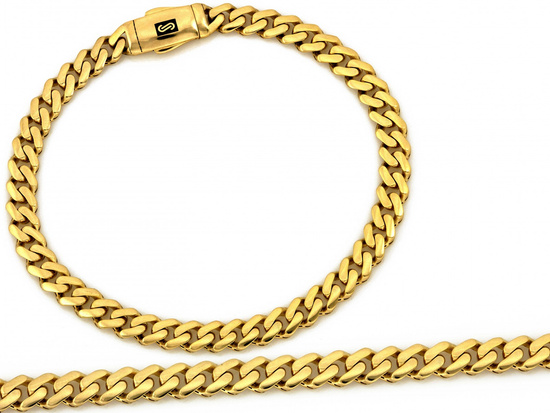 Bardzo gruba złota bransoleta męska pancerka 6.2mm