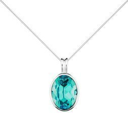 Naszyjnik srebrny 925 Swarovski - elipsa