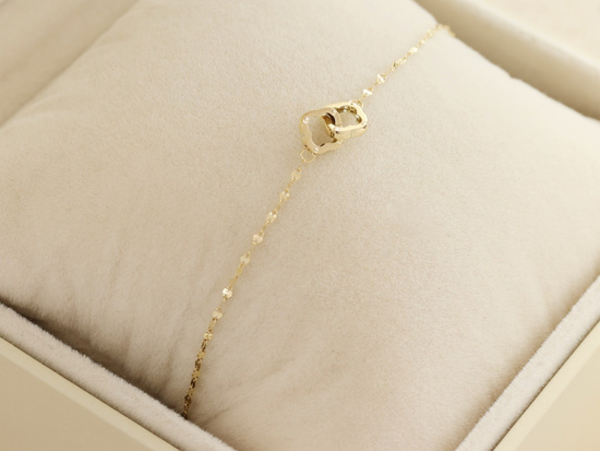 Bransoletka złota delikatna łańcuszkowa modne kwiatki