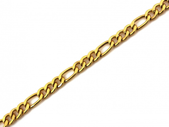 Złota bransoletka gruba męska figaro