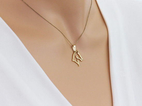 Zawieszka złota głowa konia koń