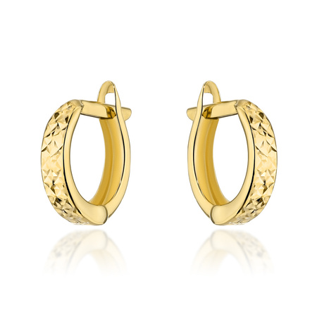 Złote kolczyki koła 585 diamentowane