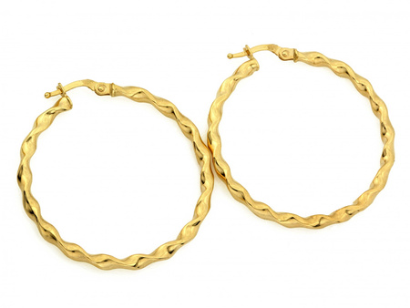 Kolczyki złote skręcone koła 35mm