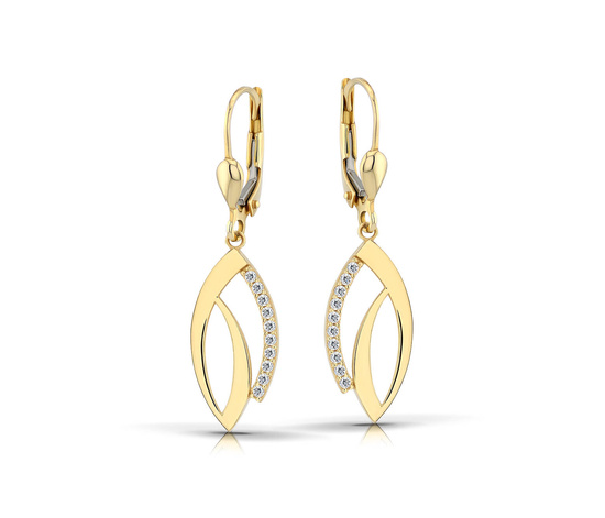 Złote kolczyki 585 ażurowe - wiszące 