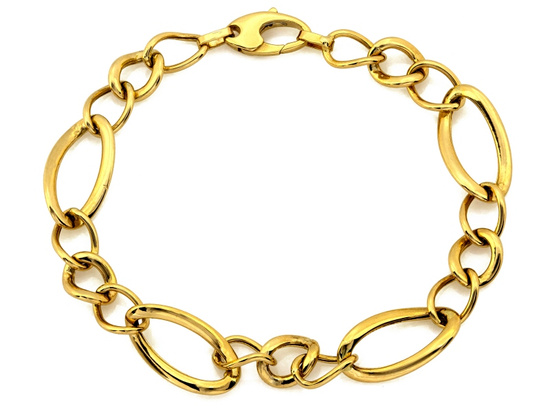 Modna złota bransoletka duże ogniwa