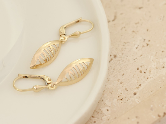 Kolczyki złote wiszące ażurowe dla mamy